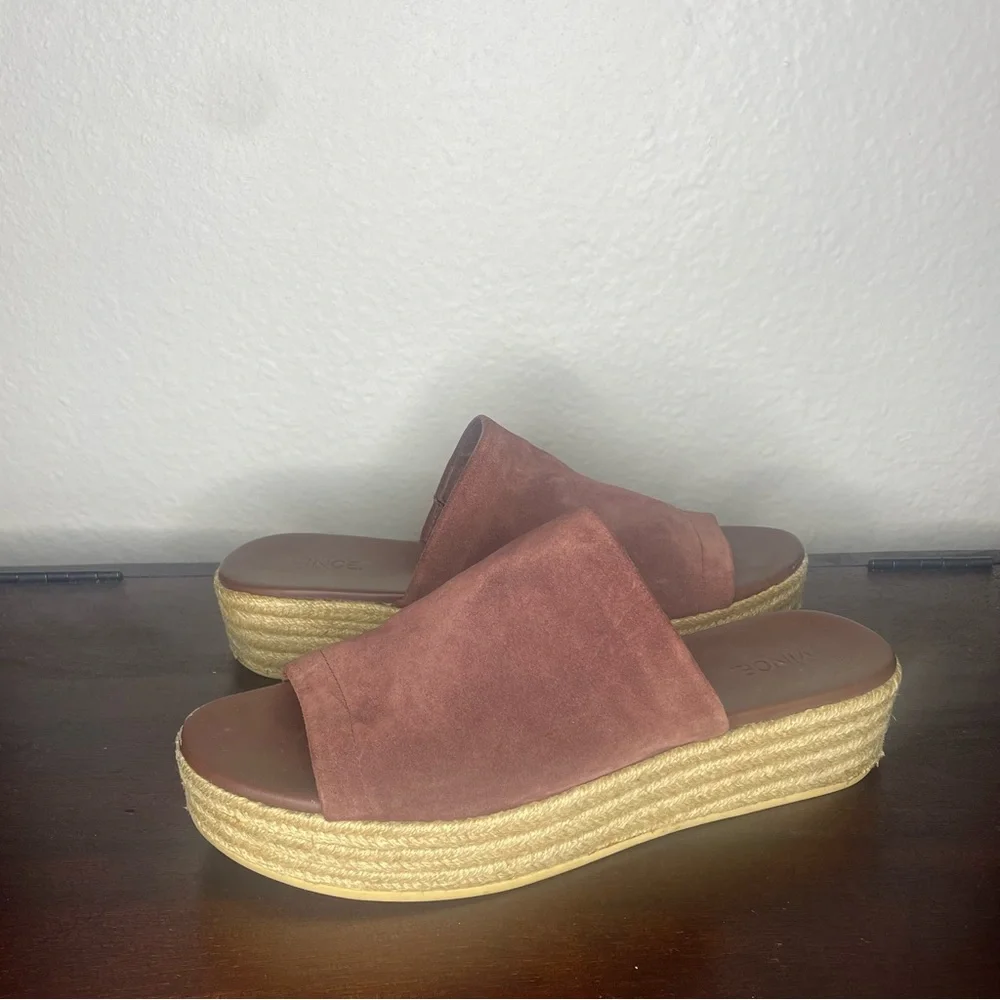 Vince Solana Suede Espadrille Wedge Sandal Size 11